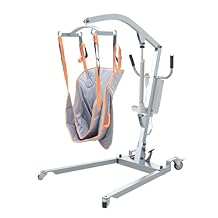 Electric Patient Lift for Home Use with Sling, Floor-to-Bed Transfer Aid for Elderly, Low Bed and Chair Lifting, 400 Pound Weight Capacity