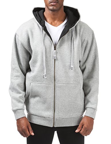 Pro Club Men's Full Zip Reversible Fleece and Thermal Hoodie