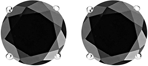 1/2-10 Carat Total Weight Black Diamond Stud Earrings 4 Prong Screw Back4