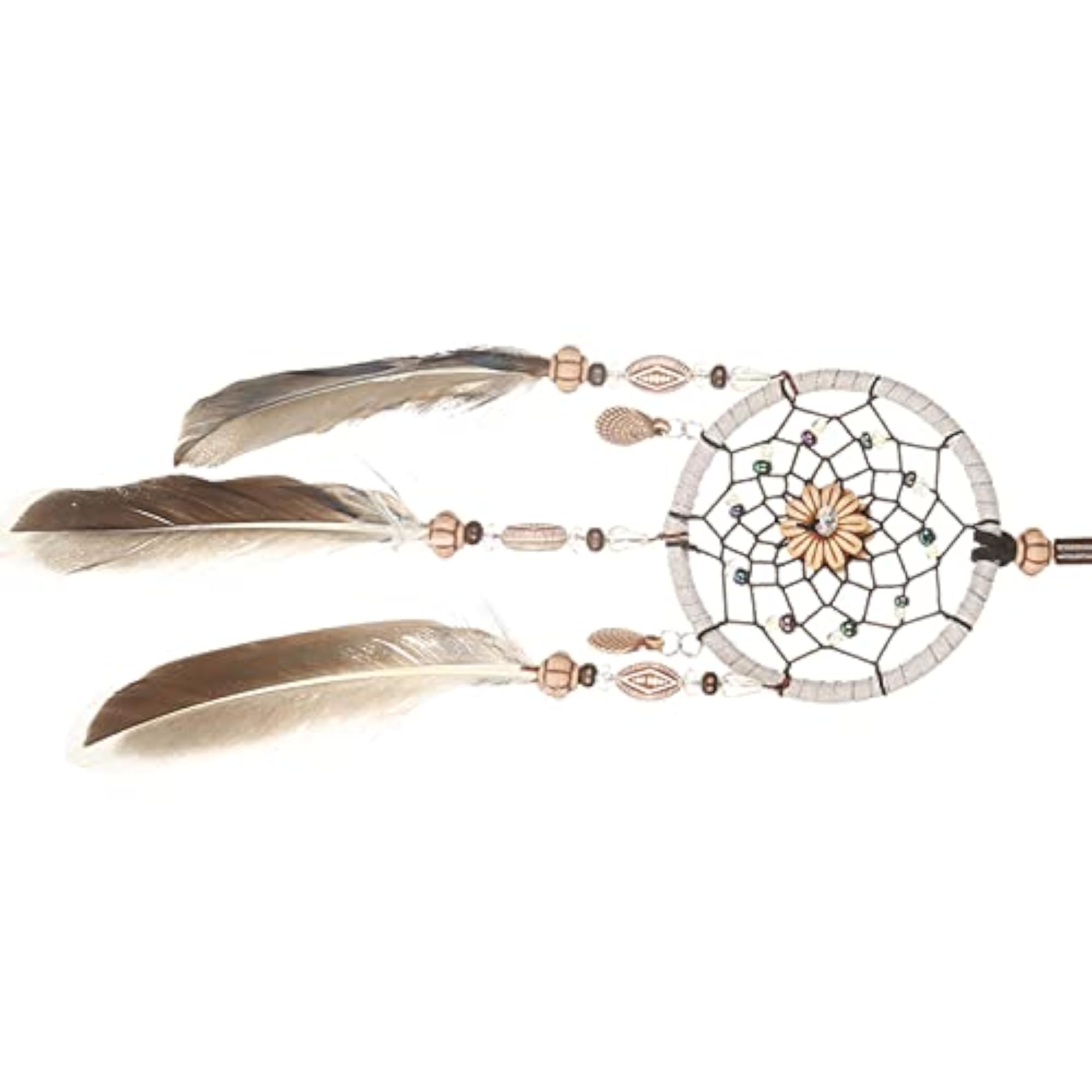 Creative Handmade Dream Catcher with Feather Shells Car Pendant