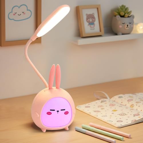 Nzkeuf Lampe de Bureau LED, Lampe Bureau Enfant, Rechargeable par USB, Lumiere Sans Fil Pour Bureau et Chevet, Cadeau pour Enfants, Garçons, Filles, Amis,...