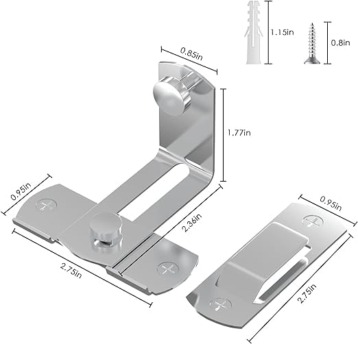 SAKRIMAL 90 Degree Flip Stainless Steel Latch, Security Barn Door Lock,Stainless Steel Gate Latch Security Door Latch for Barn, Garden, Bathroom, Outdoor, Garage, Window, Sliding Door (3) 4