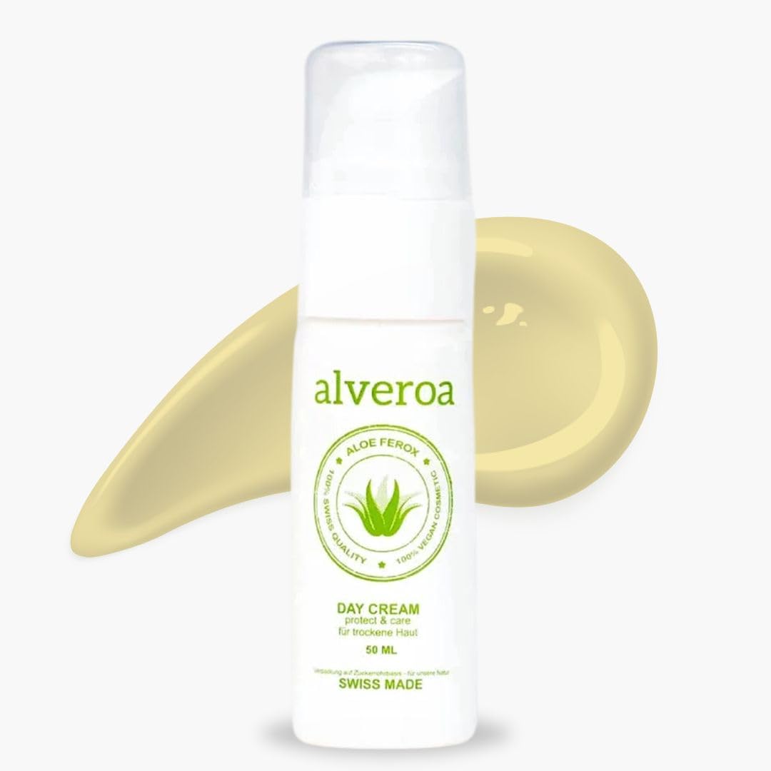 Day Cream | Le vainqueur du comparateur | Crème naturelle à l'aloe vera | Anti-âge | Cosmétique naturel | Crème pour le visage | Crème hydratante pour le visage | Peau normale et grasse | 50