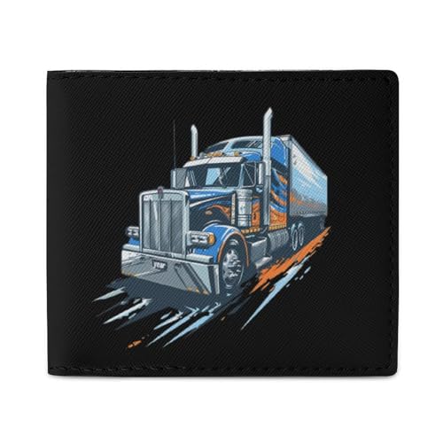 Truck Year Trucker Truck Driver Men's Bifold Wallets RFID Blocking Slim Wallet Credit Card Holder with ID Window Purse Gifts