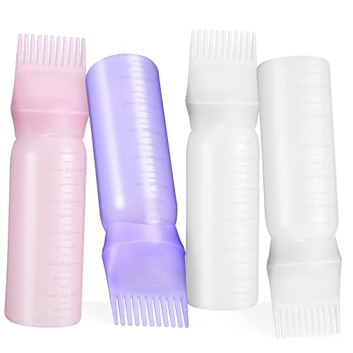 NOLITOY Hair Coloring Root Comb Applicator Bottle Set Squeeze Comb for Home Salon Use