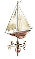 Good Directions Racing Sloop Weathervane, Pure Copper with Brass Sails (24 inch), Boat, Wind Vane
