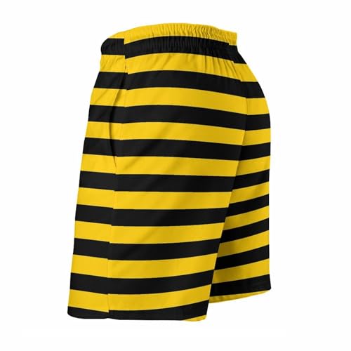 Bee Yellow Black Stripes Men's Swim Trunks Quick Dry Bathing Suit Swimming Shorts Beach Swimwear4