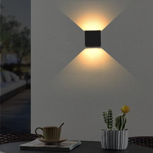 LEDSone LED Wall Lights Outdoor Up Down Wall Lamp Wall Wash Light Modern Wall Sconce IP54 Lighting Black 10W Aluminum Wall Wash Light for Living Room Bedroom Hallway Corridor Stairs