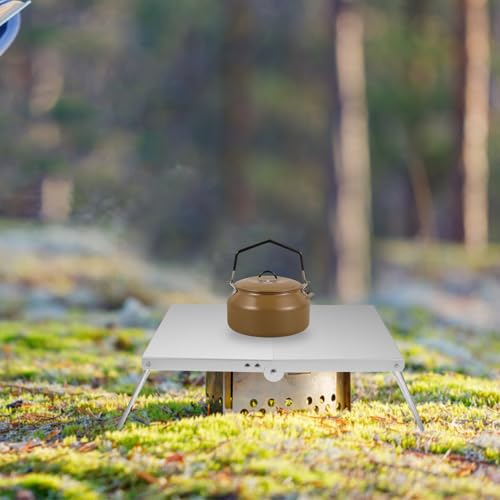 Mini table de camping portable avec plateau isolant résistant à la chaleur du réchaud - 3