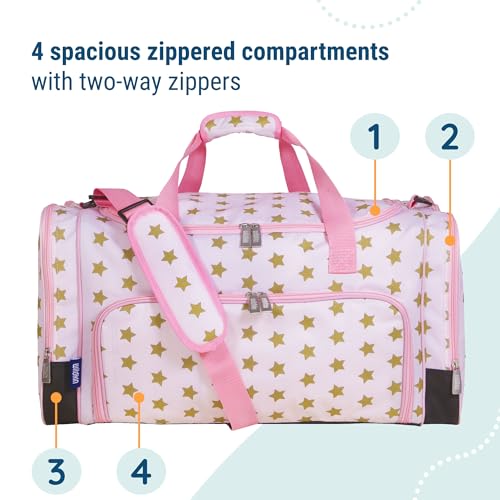 Image of Wildkin Kids Weekender Duffel Bag - Carry-On Size for School, Travel, & Sleepovers