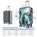 QSMBNET Travel Luggage Cover Polar Bears Northern Lights Spandex Suitcase Protector Washable Baggage Covers Fashion Elastic Scratch-Resistant Luggage Cover Protector Fits 18-32 Inch Luggage