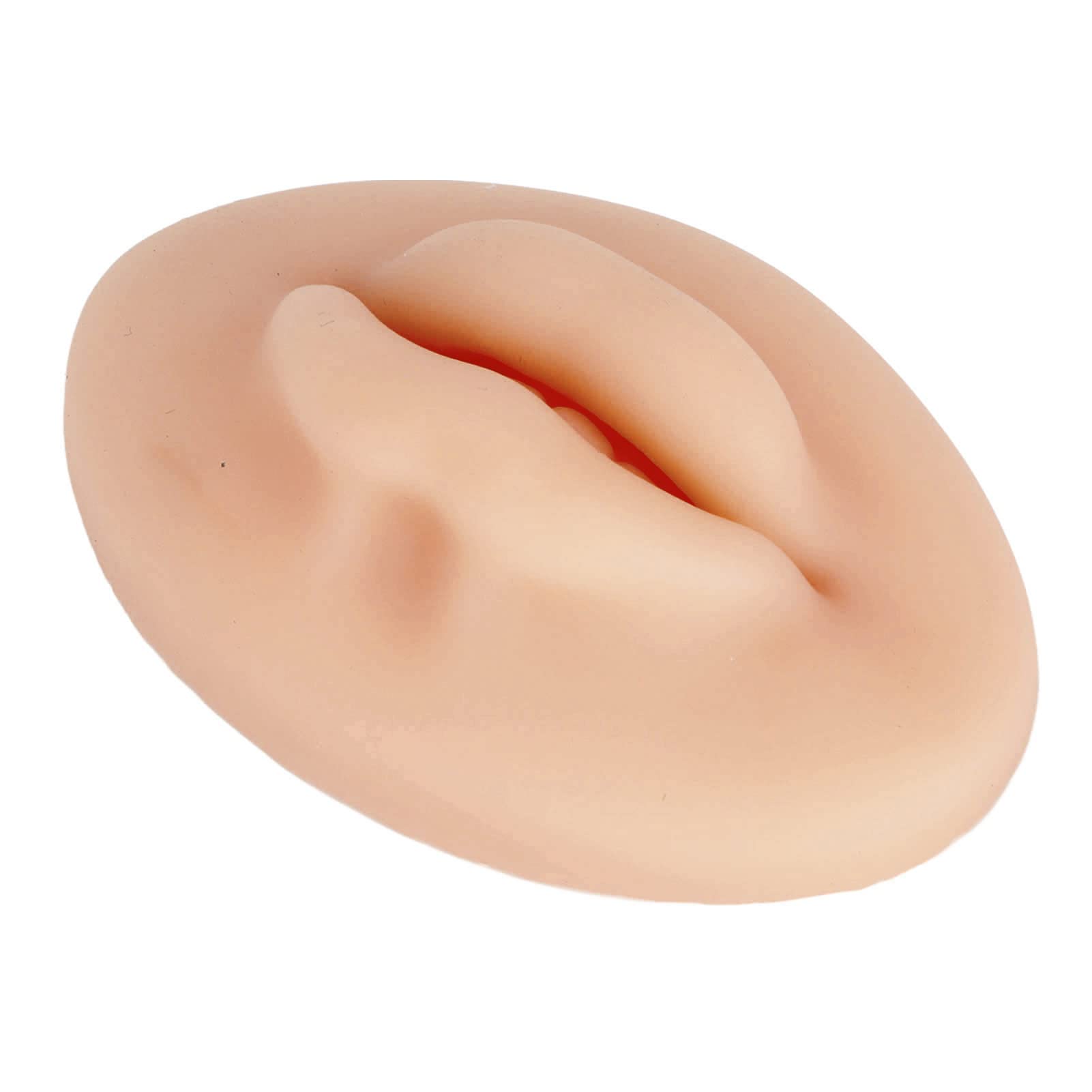 FOFY Practical Silicone Lips, Soft Fake Lips Semi Permanent Easy To Use Widely Used In Practice (Dark Skin Colour)