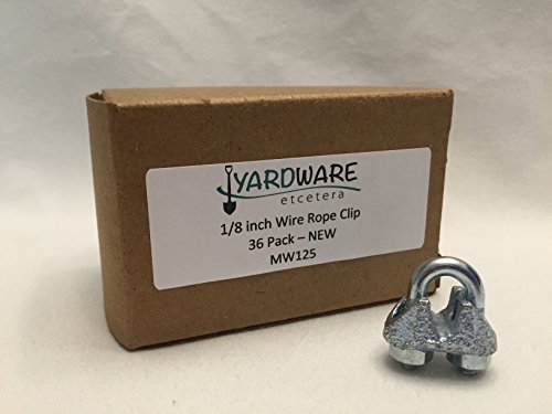 Wire Rope Clamp 1/8 Inch 36 Pack Zinc Plated - Wire Rope Clip - Wire Cable Clamps - Yardware Etcetera #TOP3