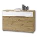 Produktbild Stella Trading Universal Kommode in Artisan Eiche Optik, weiß - Schlichtes Sideboard mit viel Stauraum für Ihren Wohnbereich - 135 x 90 x 40 cm (B/H/T)