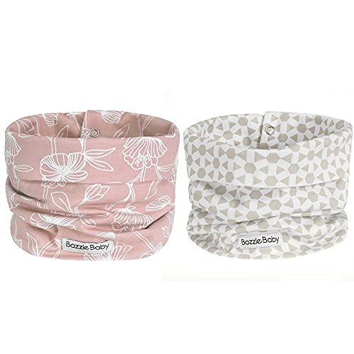 Image of Bazzle Baby Baby Scarf BANDOBIB - snap closure & premium double layer to keep babies and toddlers warm and free from drool.