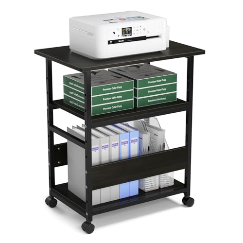 DEWEL プリンタ台　3段　キャスターワゴン付き Amazon.co.jp: DEWEL プリンター台 3段 幅50×奥行40×高さ63cm
