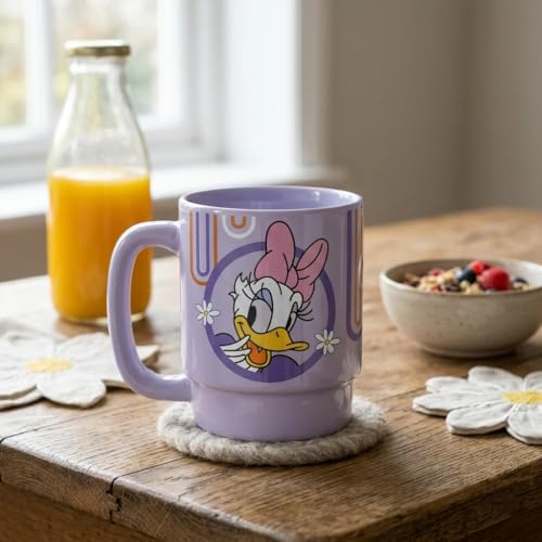 Image of Clay Craft - Official Daisy Duck Print, Fine Ceramic Coffee Mug, 500 Ml | Cartoon Character Gift Mug for Kids & Adults | Microwave & Dishwasher Safe | Disney Licensed