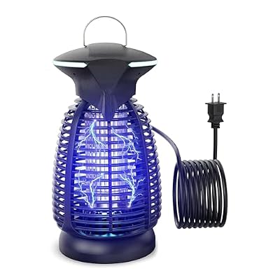 Electric Bug Zapper Outdoor, 4200V Mosquito Zapper with 20W UV Light, Plug-in Insect Killer with Removable Tray, Hanging Fly Trap for Patio, Porch, Backyard, Garage and Indoor Use