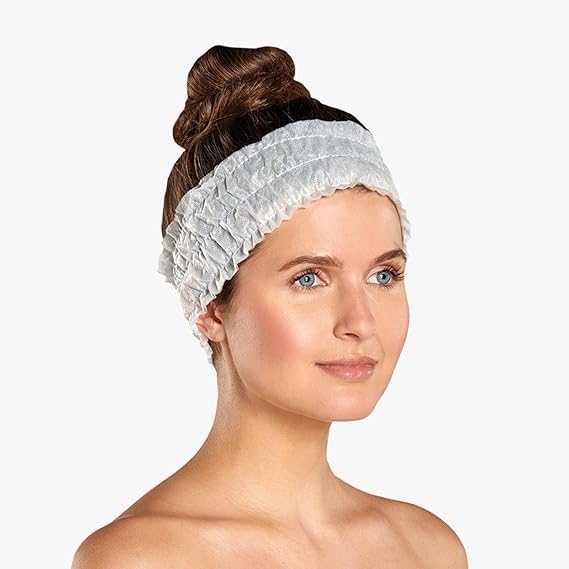 ud Disposable Spa Facial Headbands | For Make up, Hair Colour,Salon & Parlour Use | Disposable Headband Elastic (Pack of 50pc)-picture-14