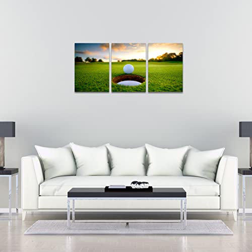 Golf Wall Art Decor For Living Room Golf Ball On A Golf Course Painting Canvas Poster Prints Framed Decor For Office Ready To Hang #TOP3