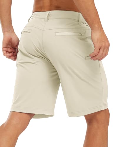 Image of TBMPOY Men's Golf Shorts Lightweight 5 Pockets Casual Dress Stretch Elastic Waist Quick Dry Flat Front Travel Shorts