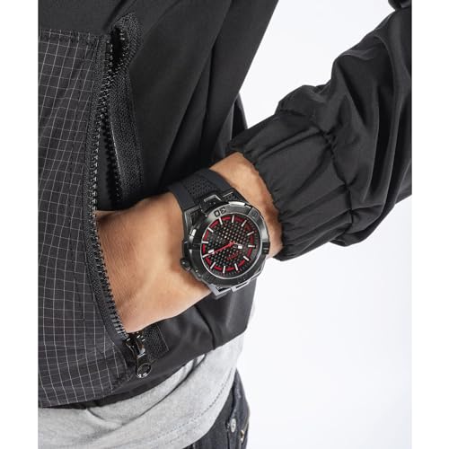 GUESS Silicone Analog Black Dial Men's Watch-Gw0712G1, Band Color-Black - Image 6