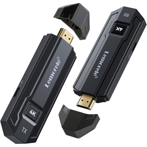 HDMI Inalámbrico Television 4K, Lemorele 5G Wireless HDMI Transmisor y Receptor para la Transmisión de Vídeo/Audio Desde el Ordenador Portátil/PC al Proyector/Monitor.