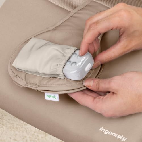 Image of Ingenuity Nestle Vibrating Rocker, Lightweight Foldable Infant Seat with Breathable Fabric, 2-Position Recline, Mini Vibration Unit, 5-Point Harness