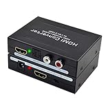 【Breite Kompatibilität】 HDMI Audio Extractor Kompatibel mit HDMI1.4, geeignet für verschiedene HDMI-Quellgeräte und unterstützt 24-Bit / dunkle Farbe 30-Bit, 36-Bit pro Kanal (36-Bit-Vollkanal). Kompatibel mit Amazon Fire TV / DVD / HD-Player / PS4 / PC / Laptop / TVbox / Satellitenbox.