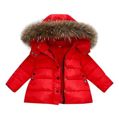 Chic-Chic Blouson Manteau Fourrure Chaud Enfant Garçon Fille Doudoune à Capuche - Veste à Manches Longues Sport bébé Ski Vêtement