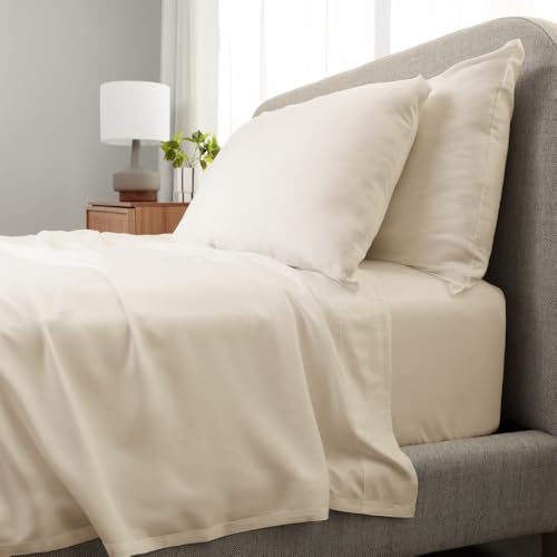 Cariloha Aloha Soft 4-Piece Sheet Set | Natural | Split King | Made from 100% Viscose derived from Bamboo | Introductory Sheet Line