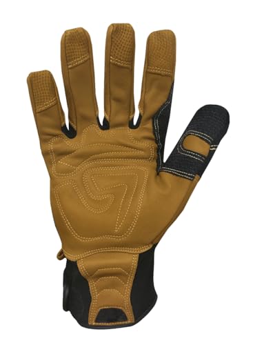 Ironclad Ranchworx Work Gloves RWG2, Premier Leather Work Glove, Performance Fit, Durable, Machine Washable, (1 Pair), RWG2-05-XL,Brown/Black