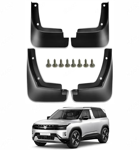 Image of Car Splash Plastic Mud Flap, Mud Guard, Set of 4, Compatible with Tata Sierra 2025-2026