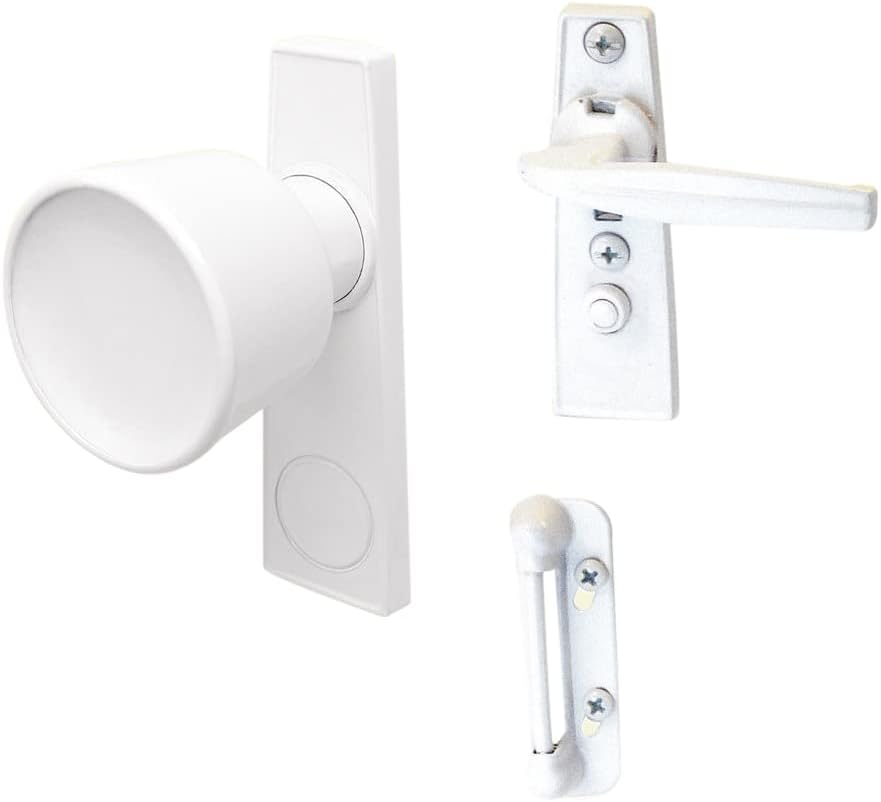 Prime-Line K 5121 Tulip Knob Latch Set for Screen or Storm Door, White