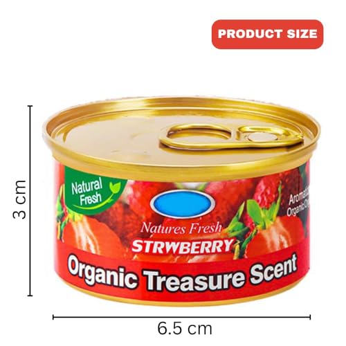 Image of Car Air Freshener Can 45gm.| Long-Lasting Solid Gel Fragrance for Car, Office & Home | Compact Cupholder Fit | Odor Eliminator & Refreshing Aroma for Fresh Drive Experience (Strawberry)
