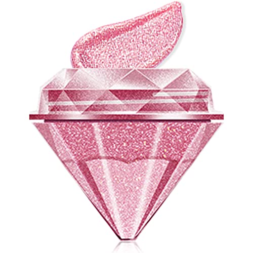 Erinde Diamond Liquid Glitter Eyeshadow, Jelly Gel Eyeshadow Liquid Eye Shadow, Naked Smokey Eye Looks, Waterproof, Long Lasting, Quick-Drying, Creates Sparkling Eye Shadow Makeup (# PINK)