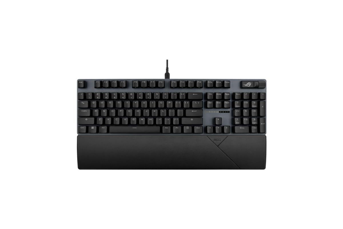 ASUS ROG Strix Scope II X – Clavier Gaming Mécanique AZERTY – Switchs ROG NX Snow V2, RGB, Touches Streaming, Molette Multimédia – Repose-Poignet – Noir