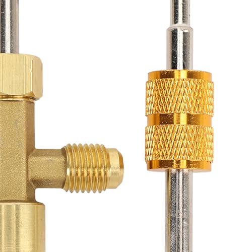 Tapon para latas de refrigerante R134a de latón de alta resistencia, estilo auto sellante y de perforación, con herramienta para extracción del núcleo de válvula para recarga de sistemas de aire acondicionado automotriz miniatura 3