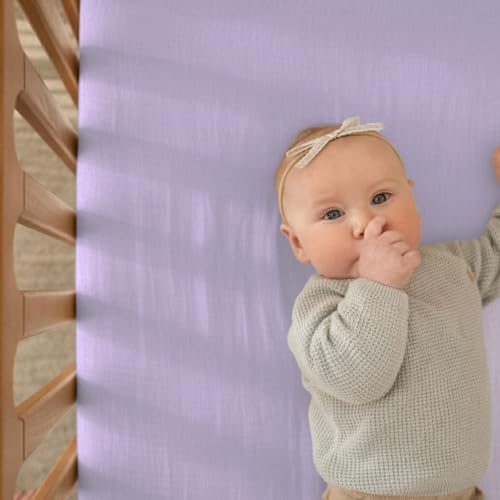 Image of Newton Baby Dual Layer Crib Sheet 2-Pack, Organic Gauze - Lavender