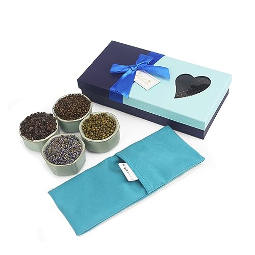 SEWOART Yoga Eyepillow Lavender and Flaxseed Herbal Eye Pillow for Relaxation Soft Design Lake for Meditation and Travel