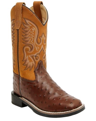 Cody James Boys' Dean Ostrich Print Western Boot Broad Square Toe - Bcbsp25p3