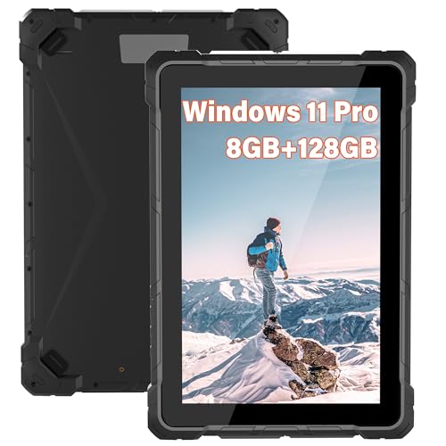 OuuOee Tableta industrial y exterior PC 10,1 pulgadas Windows 11 Pro, N150 Robusttablet, 8 GB de RAM 128 GB ROM, 8000 mAh, 4G LTE SIM y GPS, HDMI/Type C/RS232