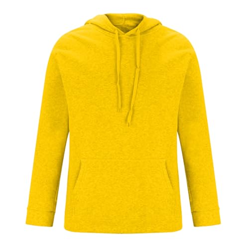 Mens Basic Hoodies Long Sleeve Casual Hooded Pullover Tops Solid Color Fall Stylish Sweatshirts with Pockets4