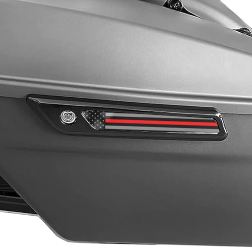 Insertos para Alforjas Aftermarket para Modelos Harley Davidson Touring 2014 y posteriores, Street Road Ultra Glide Road King, vendidos en pares, fabricados en EE. UU., diseño Firefighter Thin Red Line. miniatura 2