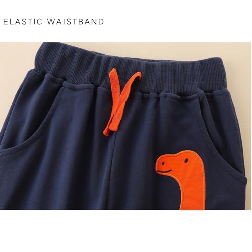 IjnUhb Boys Sweatpants，Toddlers Cotton Pull On Jogger Pants, Kids Elastic Waist Stretch Pants, 2-Pack2