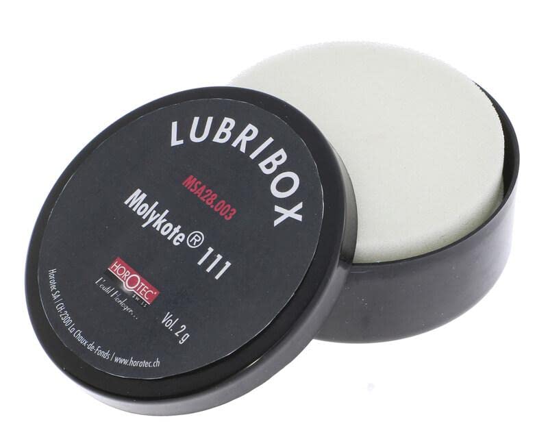 KD89Horotec MSA28.003 Lubribox with 2 Molykote 111 Foam Cushions 2 g Diameter 60 mm, Black