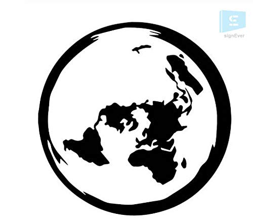 SIGN EVER Planet Earth Flat Map Personality Window Decoration Decals Car Stickers L x H 16.00 cm x 16.00 cm