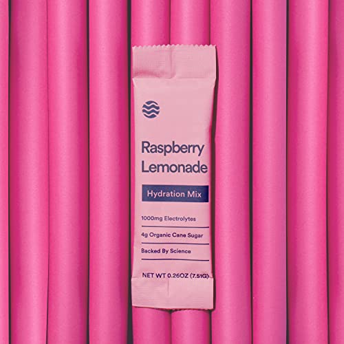 Basis Hydration Low Sugar Powder Packets, Electrolyte Mix, Keto-Friendly, Pregnancy Dehydration Relief - For Workout Travel Sports (Raspberry Lemonade, 15 Sticks) #TOP3