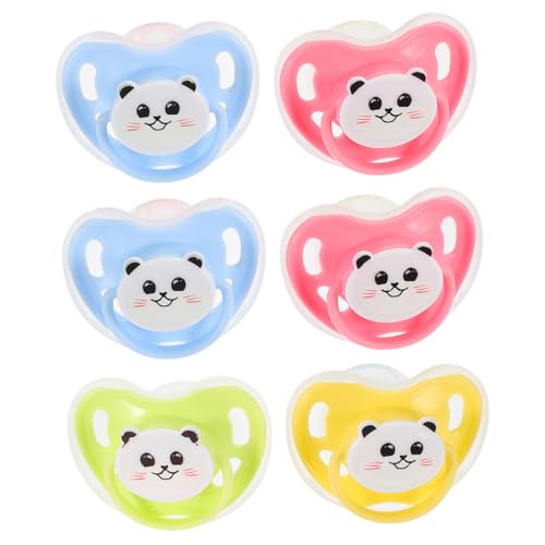 SUPVOX 6 piezas Chupetes de para Recién Nacidos con Diseño Ergonómico y Protectores Suaves y Seguros para Bebés Colores Surtidos