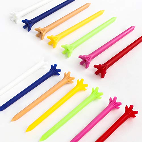 Jubaopen-200PCS-Tees-de-Golf-Cojin-de-Golf-Accesorios-de-Golf-tee-Golf-Tees-Plastico-Tees-de-Golf-Duraderos-tee-de-Golf-de-Plastico-Friccion-Cero-Tees-de-Golf-Profesionales-Irrompible70mm-7Colores